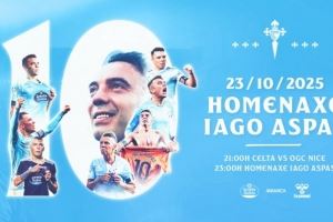 官方：阿斯帕斯成为塞尔塔队史出场次数最多球员，将举行致敬仪式